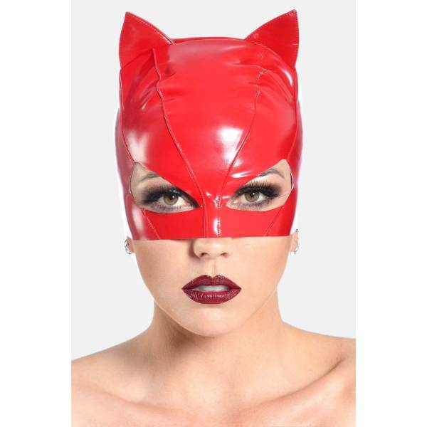 MASQUE CATWOMAN VINYLE ROUGE