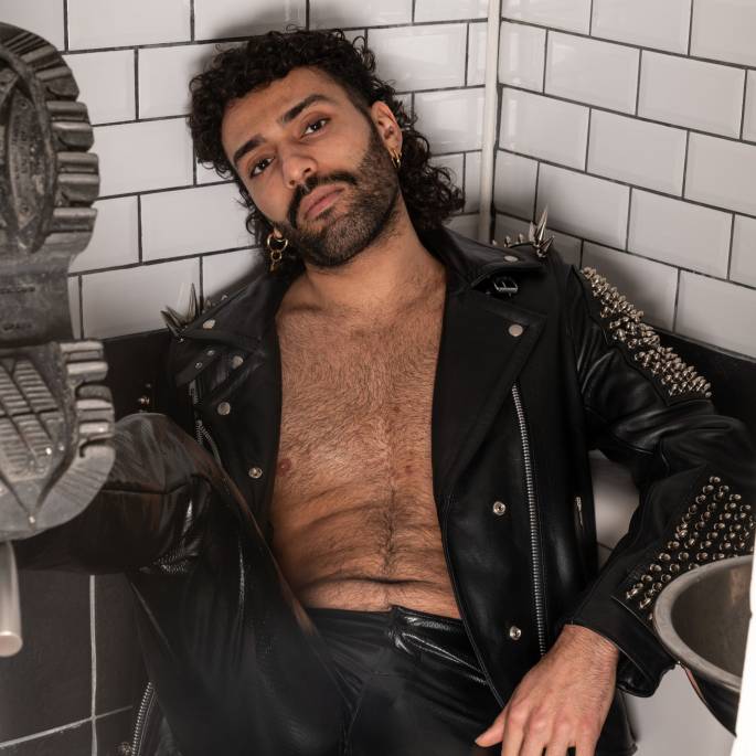 VESTE CUIR ROCK HOMME