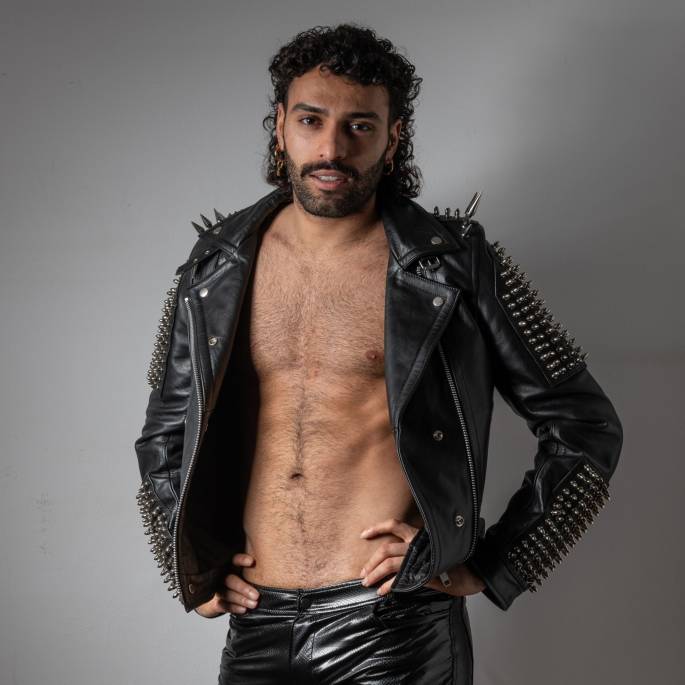 VESTE CUIR ROCK HOMME