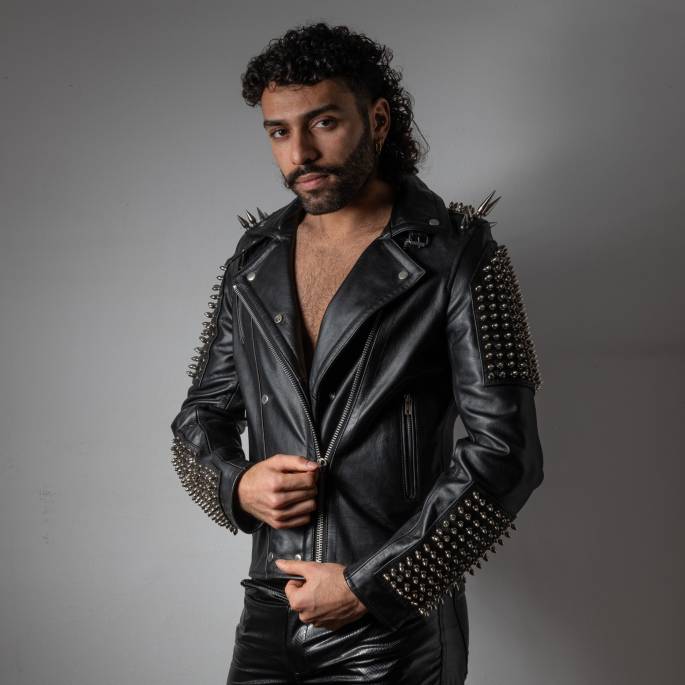 VESTE CUIR ROCK HOMME