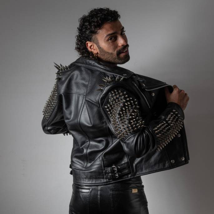 VESTE CUIR ROCK HOMME