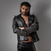 VESTE CUIR ROCK HOMME