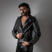 VESTE CUIR ROCK HOMME