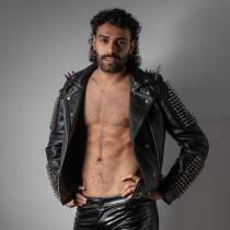 VESTE CUIR ROCK HOMME