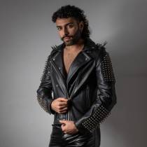 VESTE CUIR ROCK HOMME