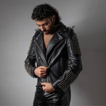 VESTE CUIR ROCK HOMME