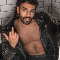 VESTE CUIR ROCK HOMME